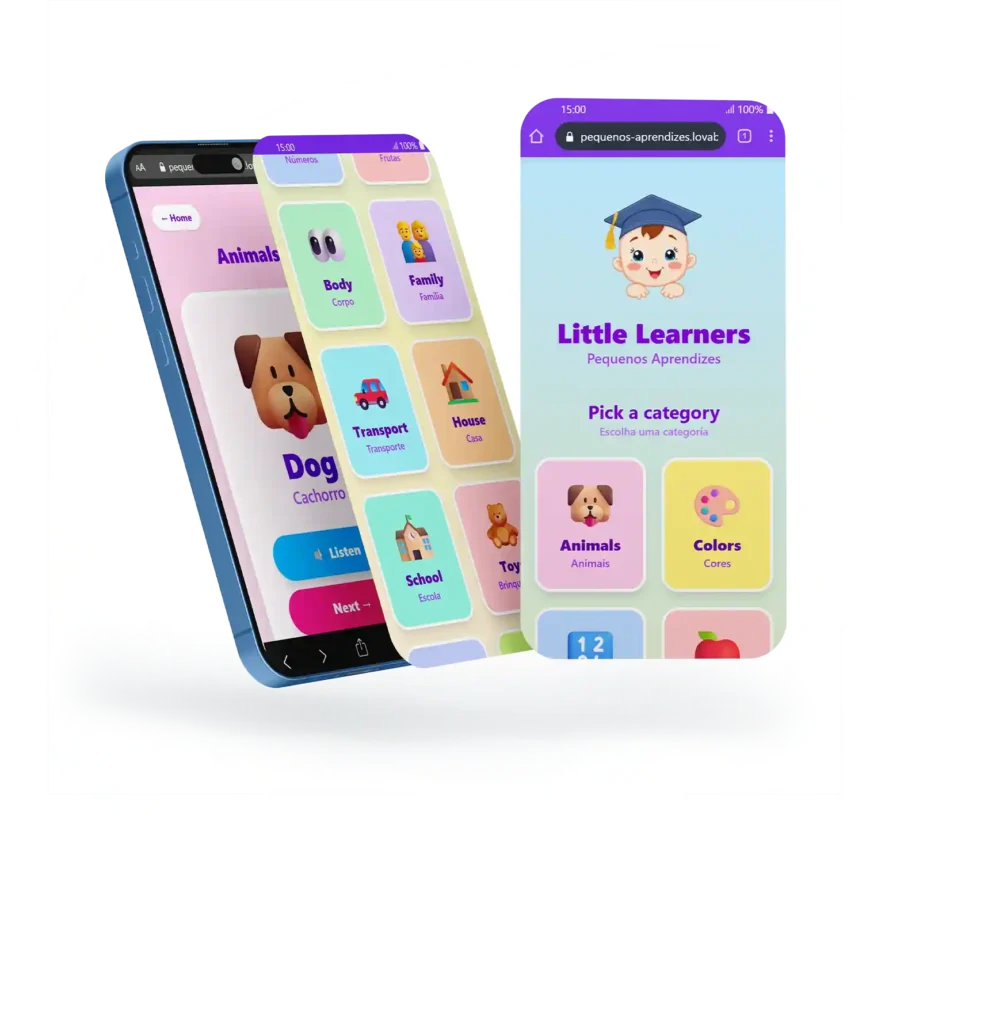 O app na mão da criança